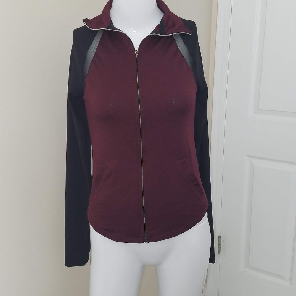 Maroon and Black LLD Zip Up Jacket - XS
